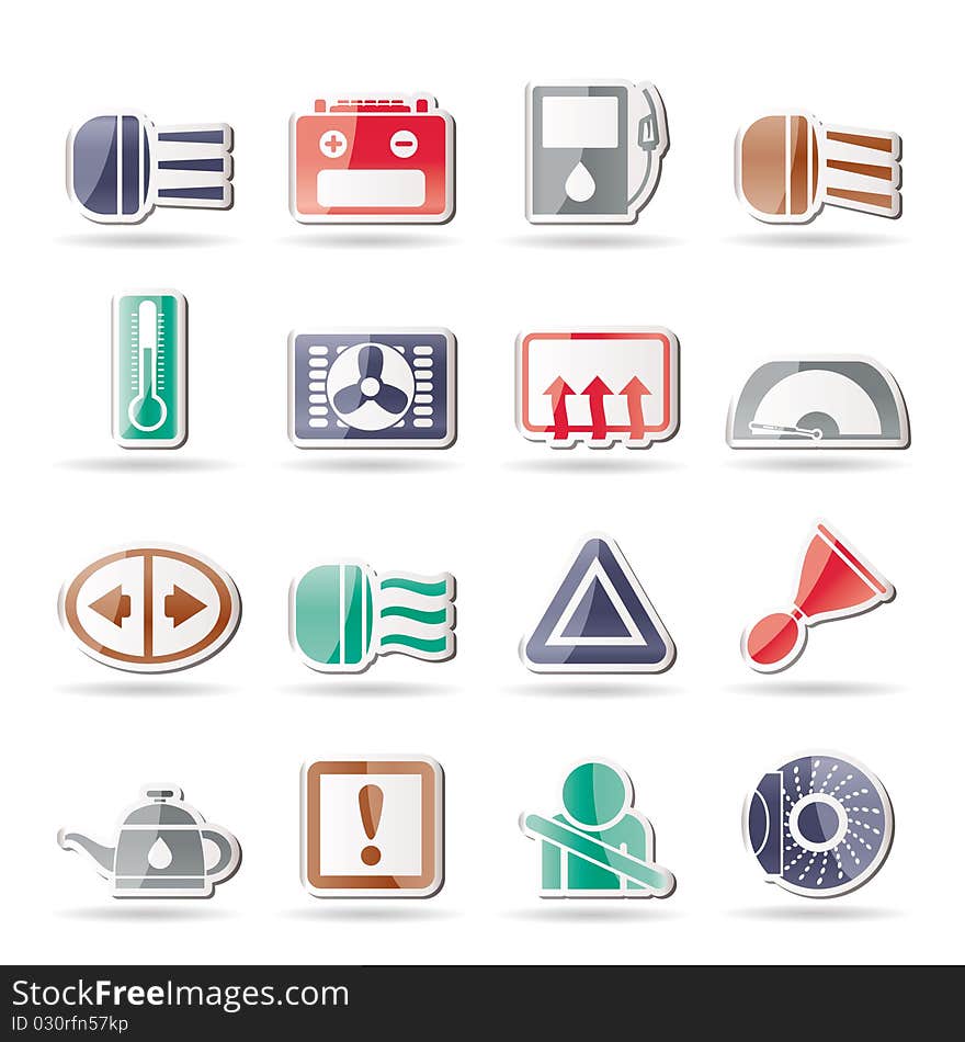 Car Dashboard - realistic icons set