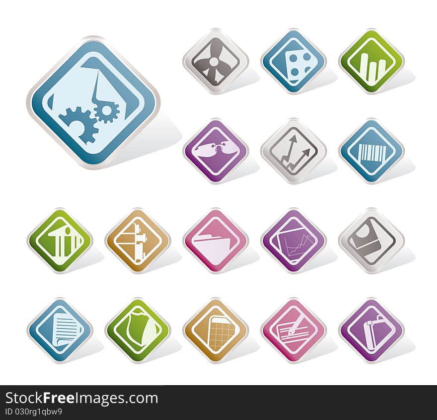 Simple Business and Office Icons - Vector Icon Set