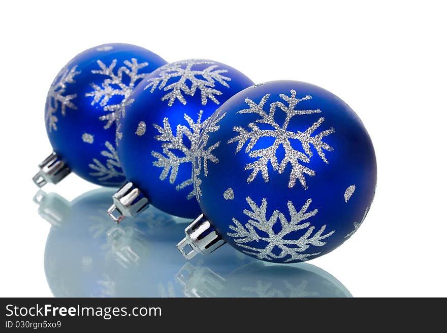 Christmas decorations with reflection