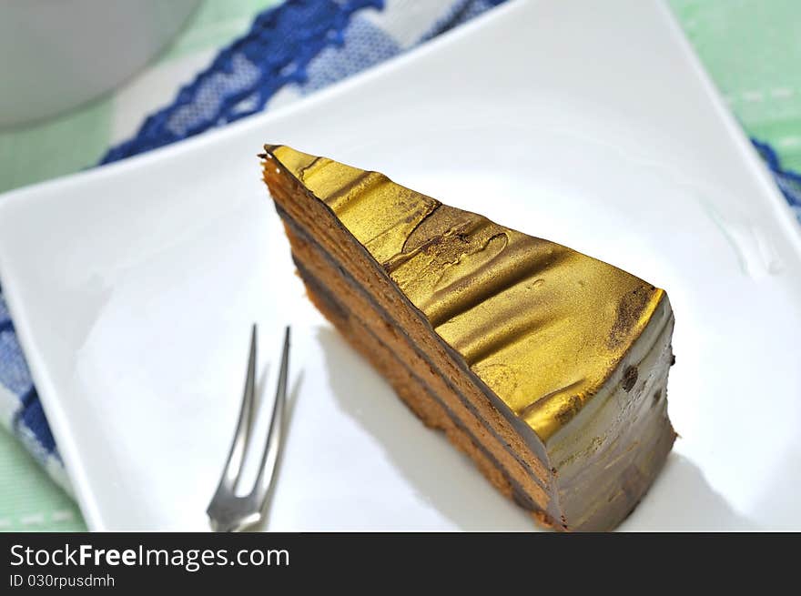 Closeup of cake on plate