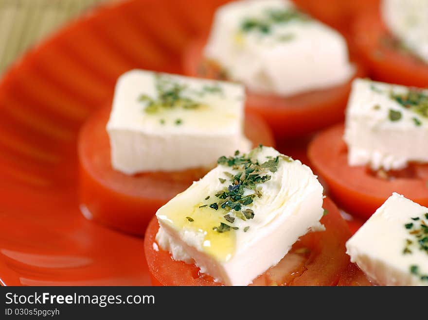 Tasty healthy dish of Italian Caprese salad