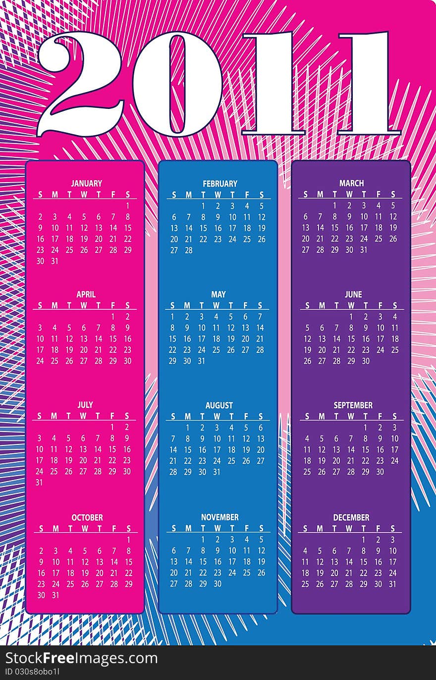 Calendar organizer for 2011