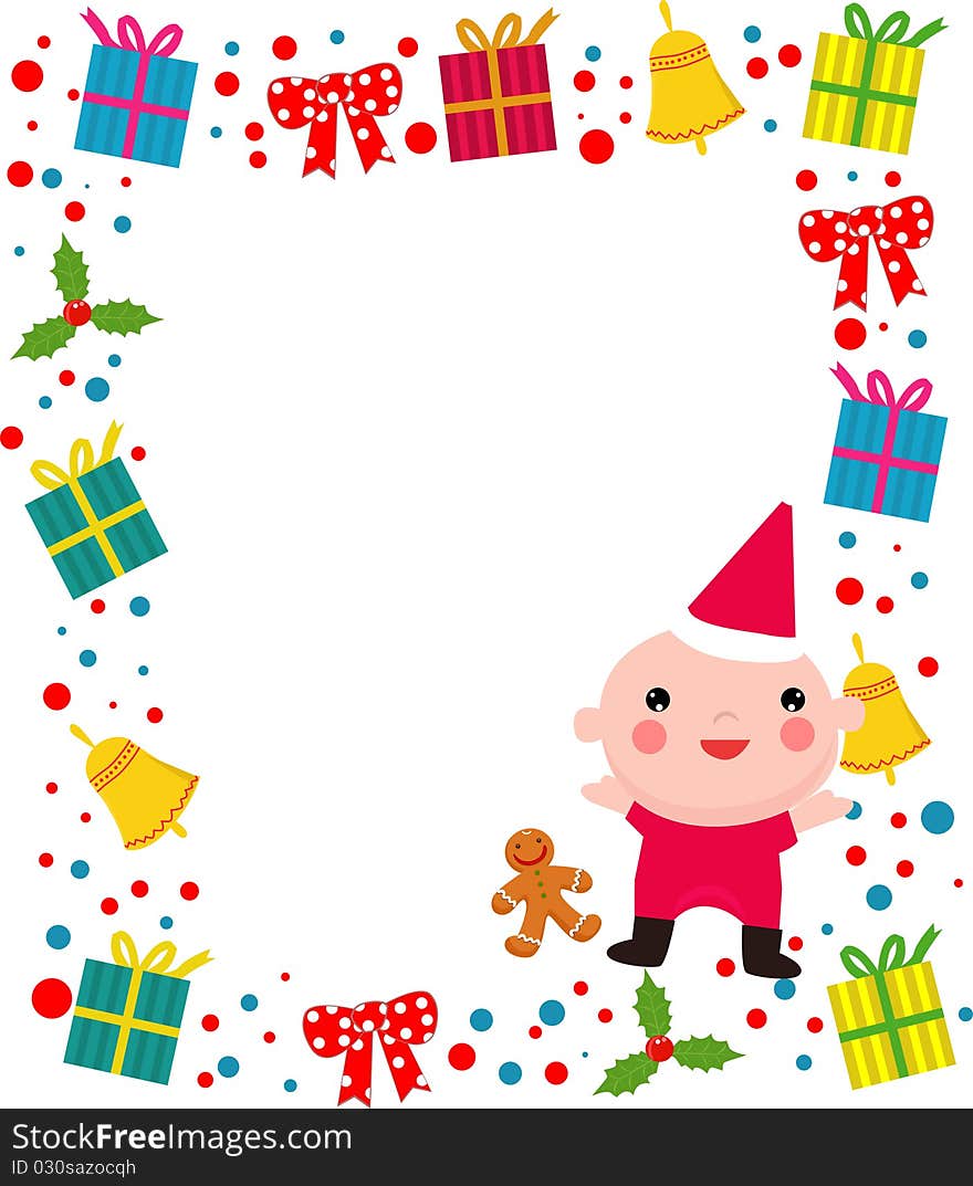 A cute christmas frame,illustration