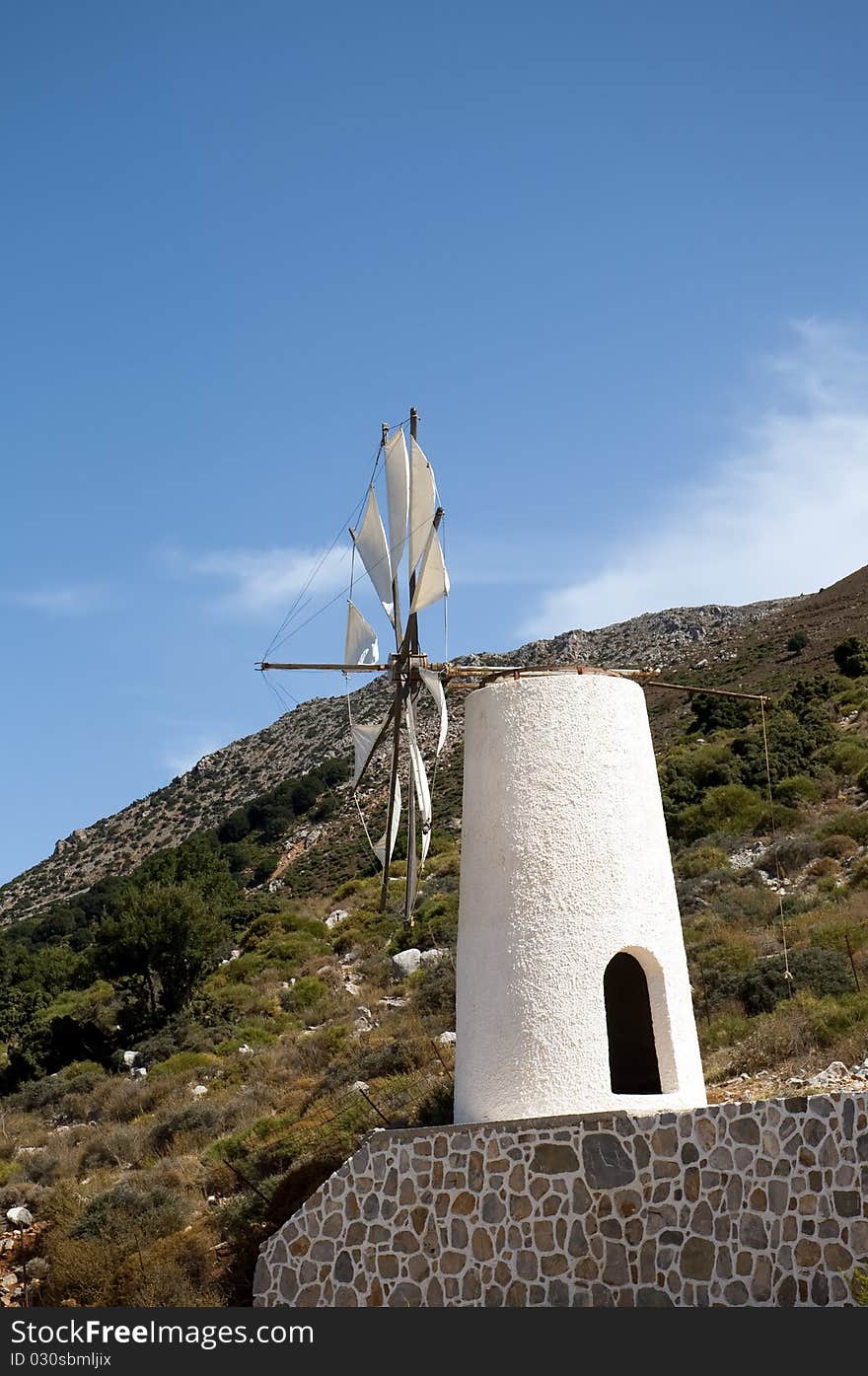 Typical Cretan windmill .Crit. Greece. Typical Cretan windmill .Crit. Greece.