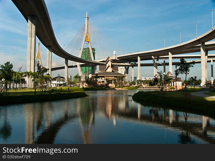 Lanscape under express way, Thailand.