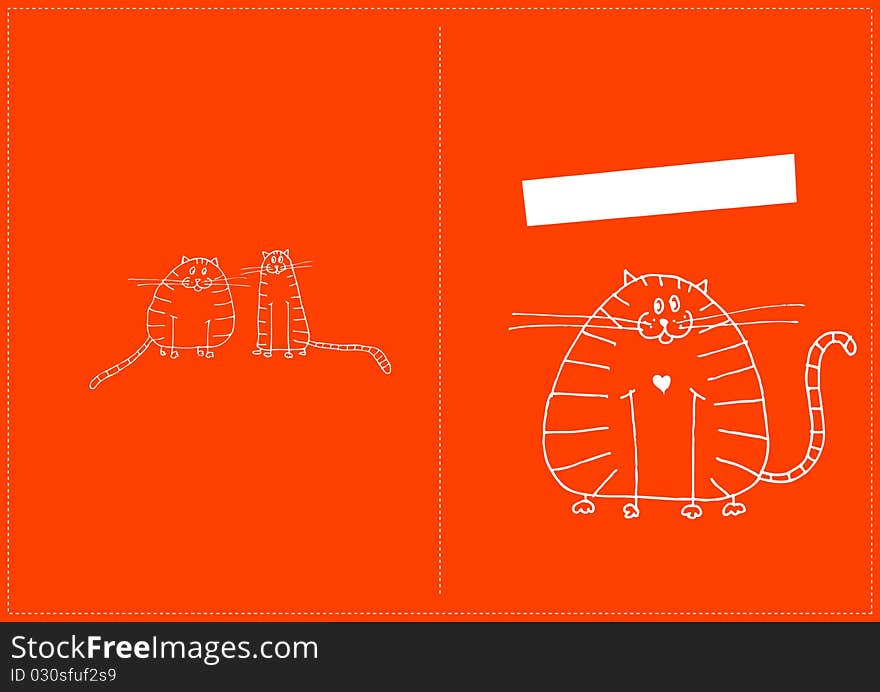 Girt card design, funny striped cat