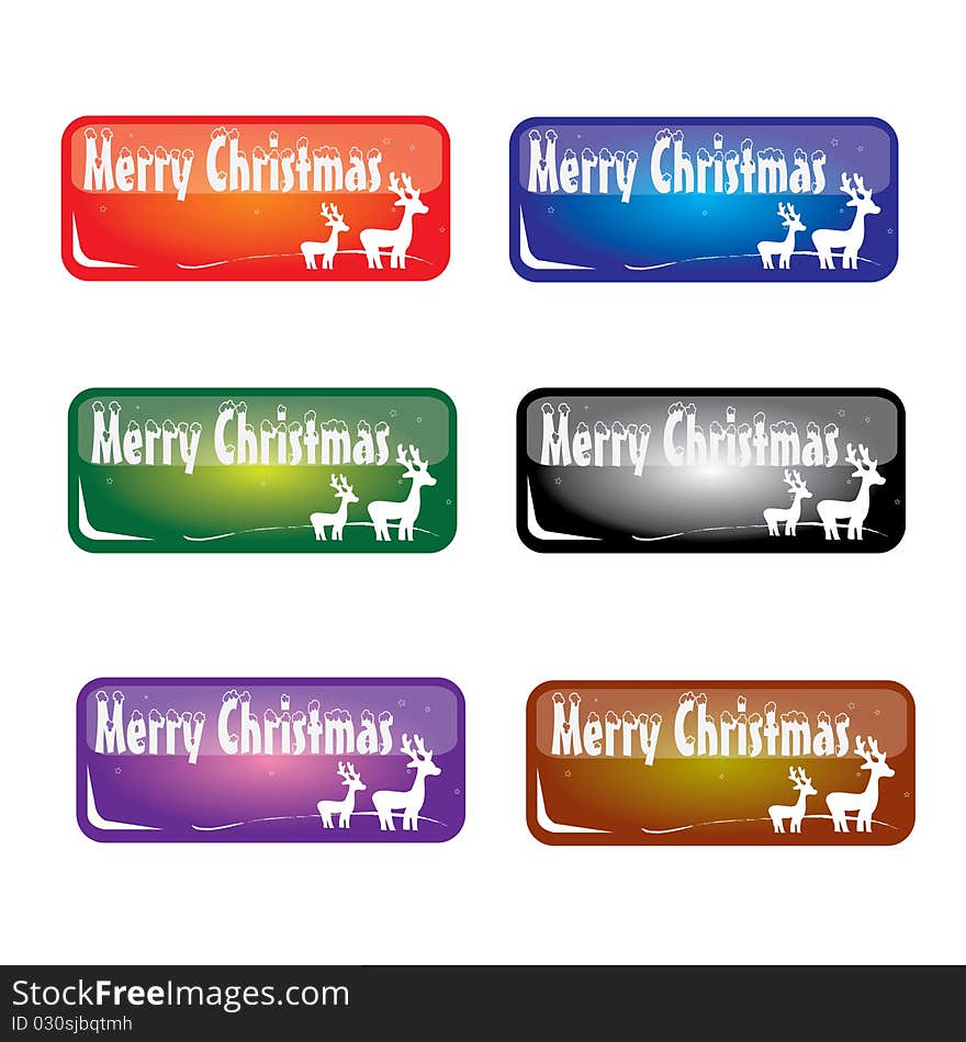 Christmas deer button designed with different color. Christmas deer button designed with different color