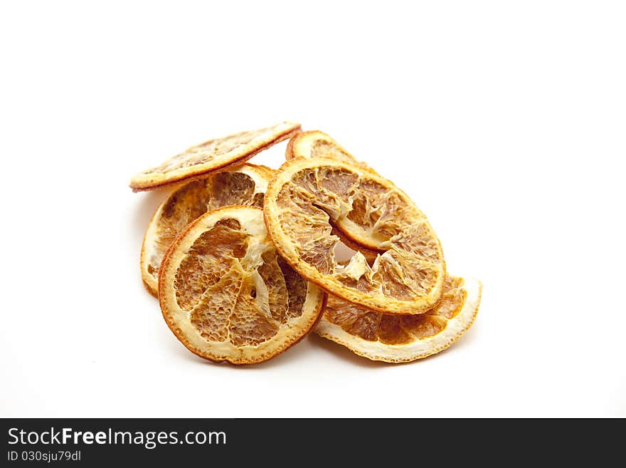 Dried lemon disks with nut