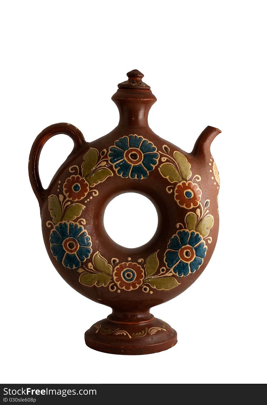 Decorative clay jug