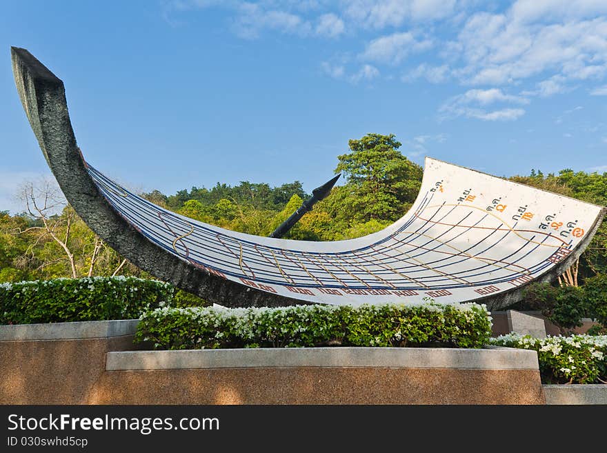 The Old Sundial In Thailand