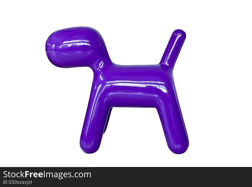 Toy in white background blue dog