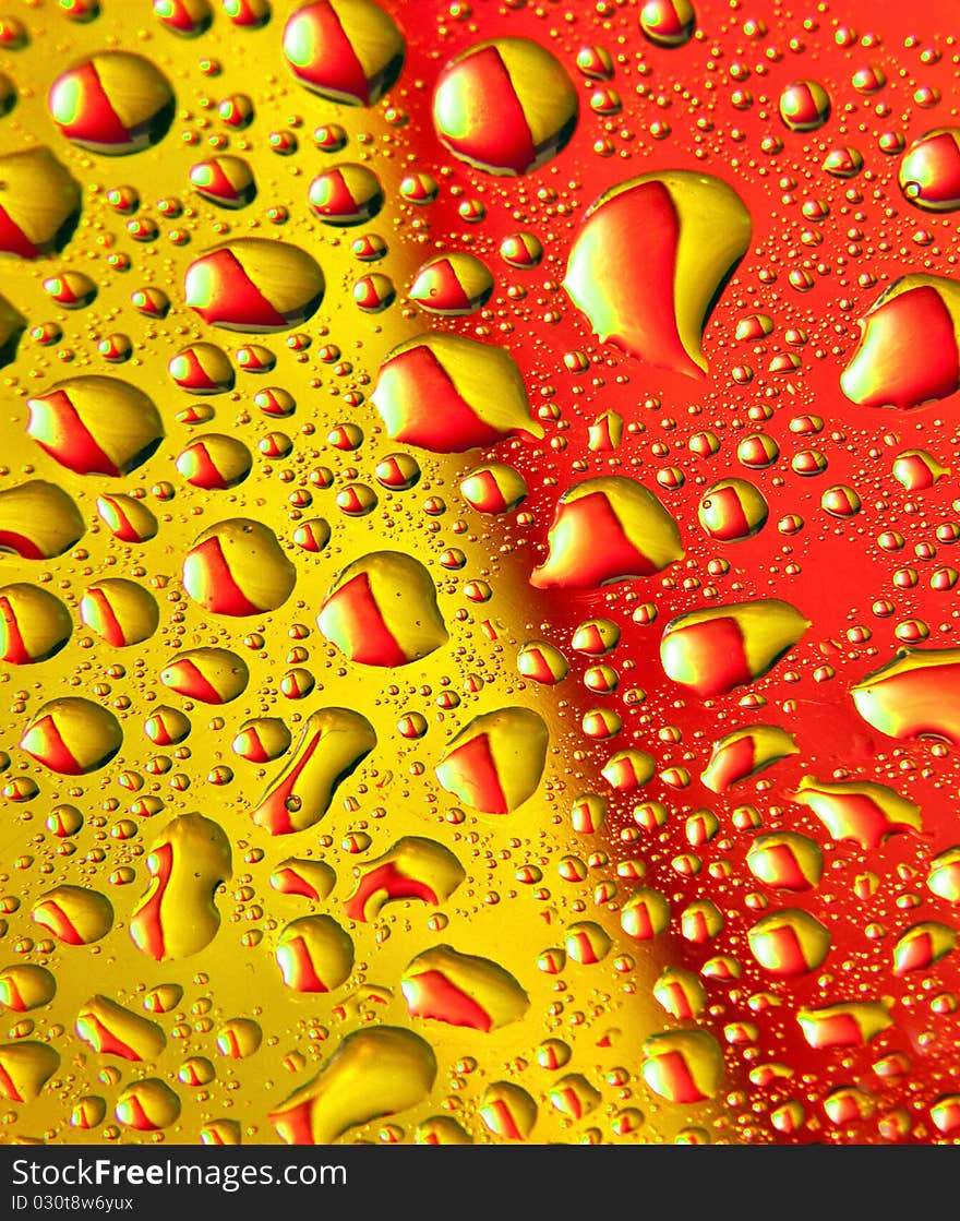 Background of bright yellow droplets. Background of bright yellow droplets