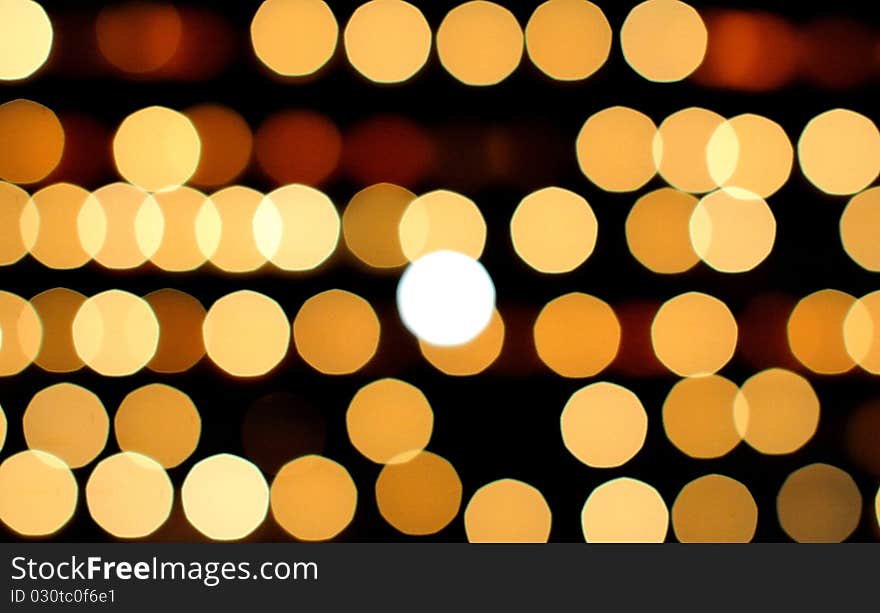 Bokeh of christmas light in pattern