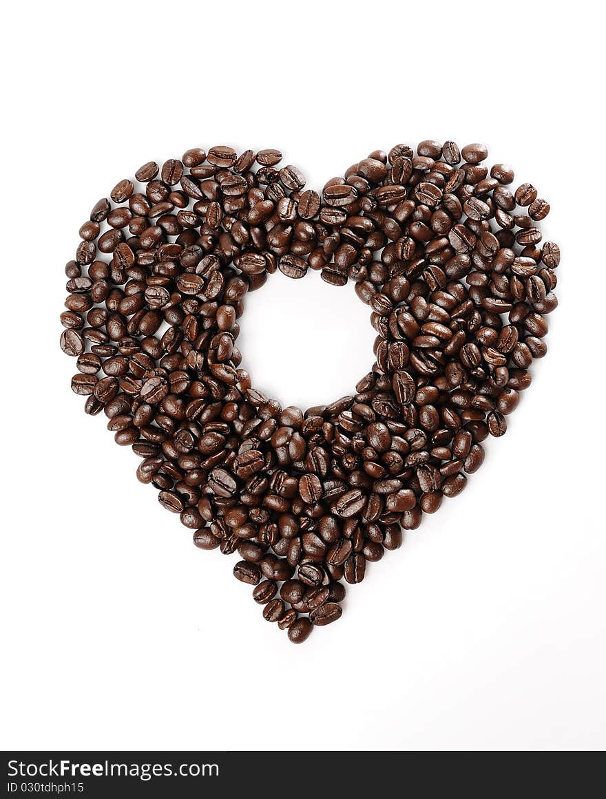 Coffee Beans In The Heart Shape