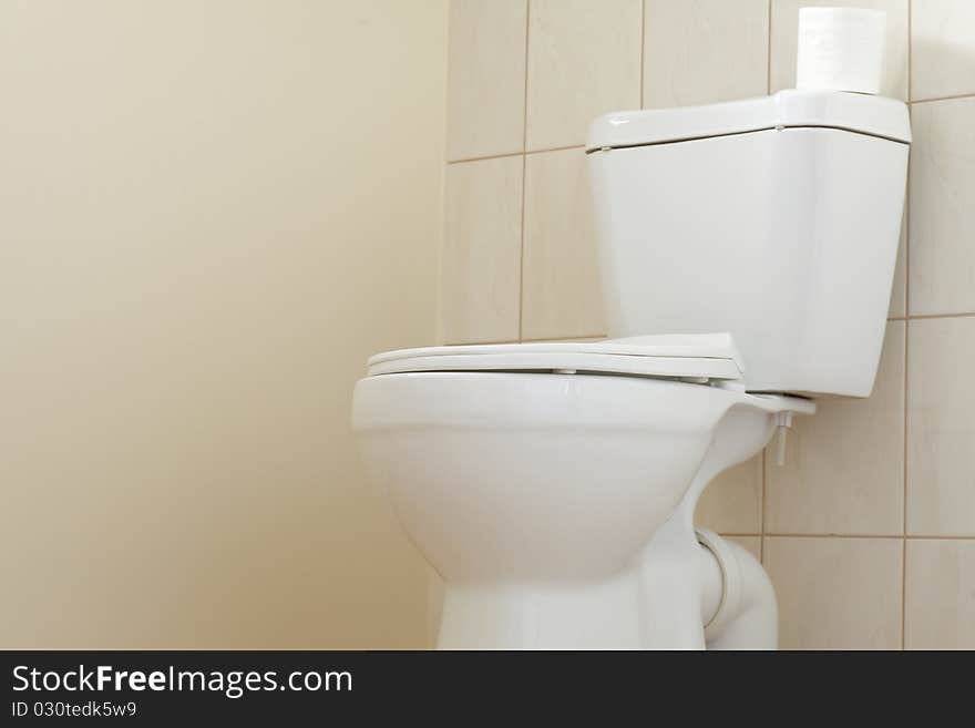 White toilet in a bathroom