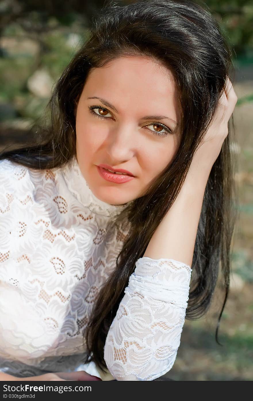 Close-up portrait of caucasian young woman. Close-up portrait of caucasian young woman