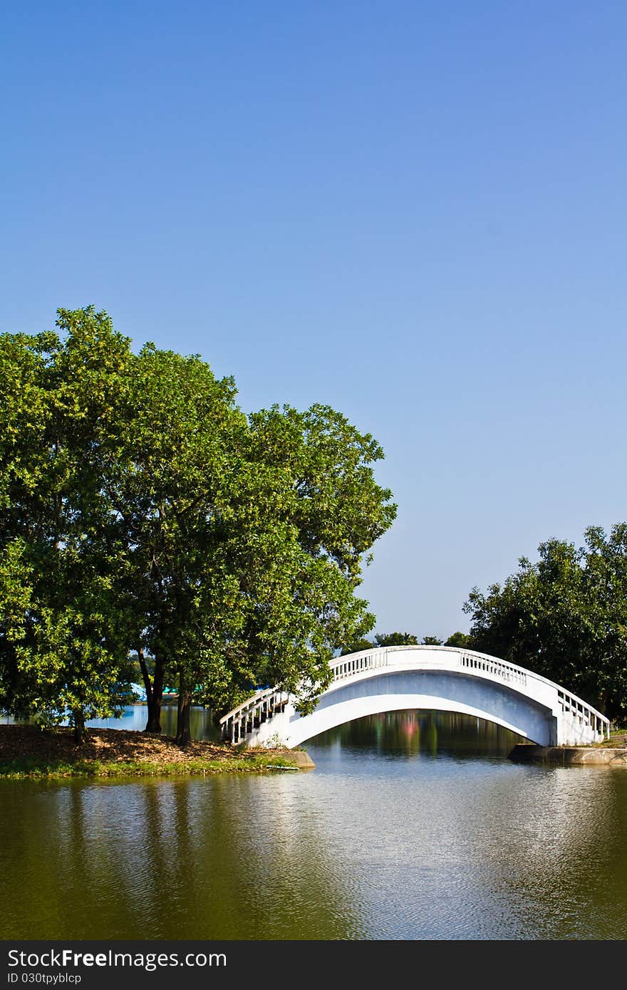 White bridge in the park