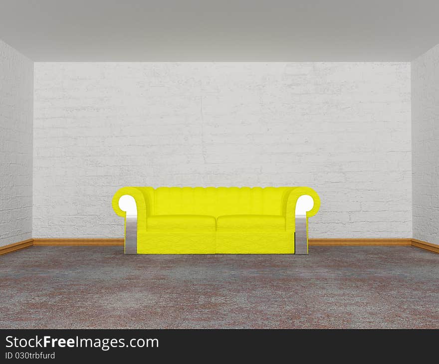 Room with yellow couch