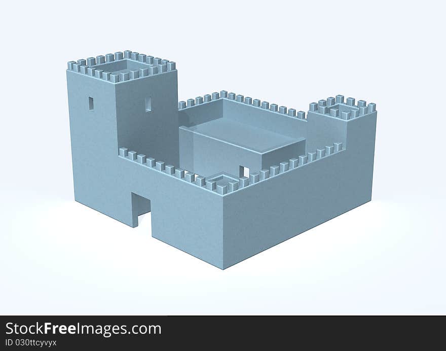 A castle isolated in white background