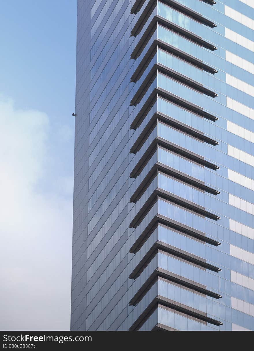 Office building on the blue background