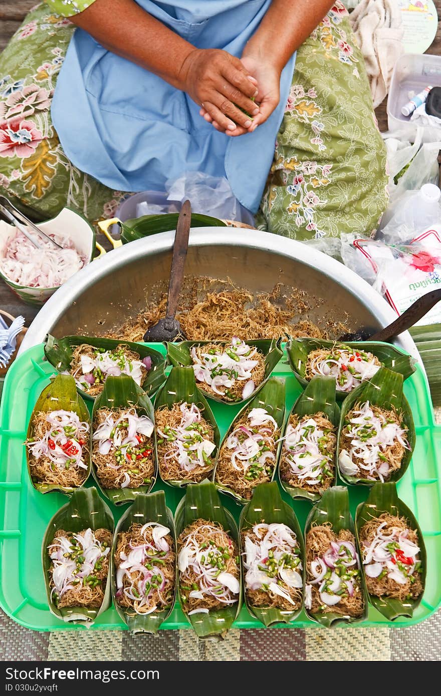 Thai style food in floating market