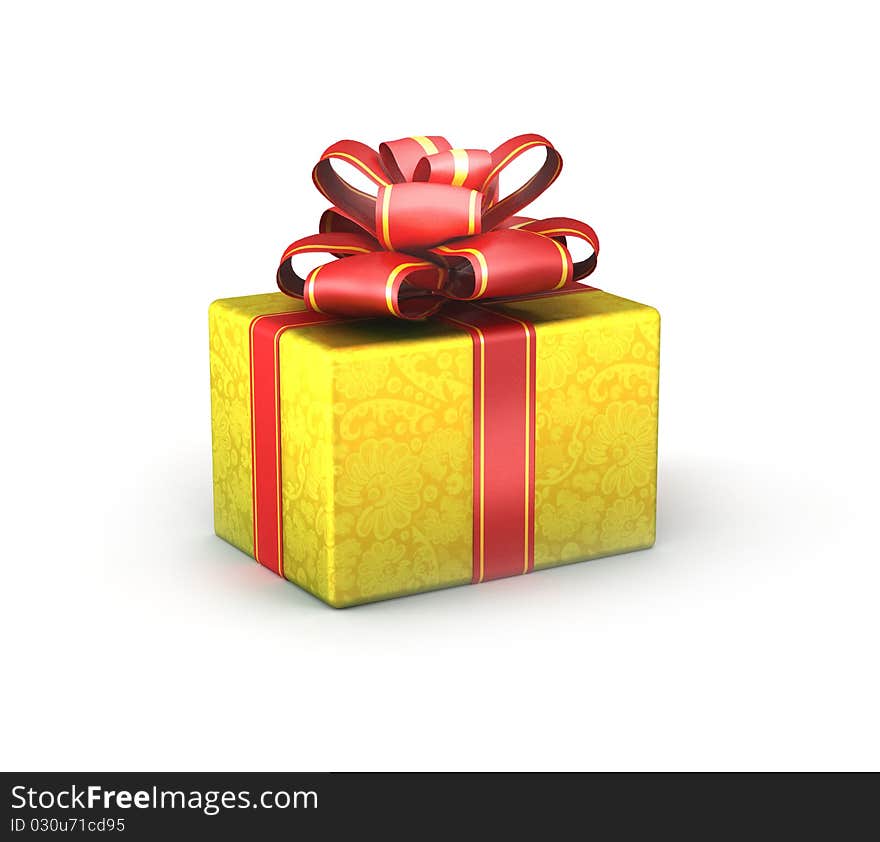 Gift isolated on white background. 3d render