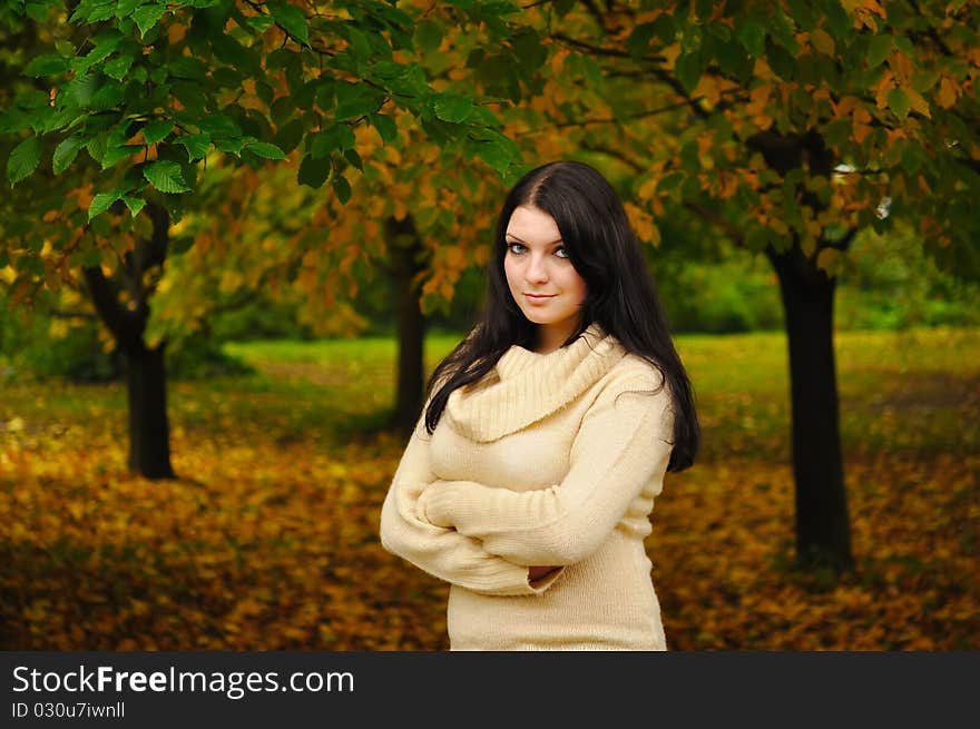 Autumn beauty in colorful park