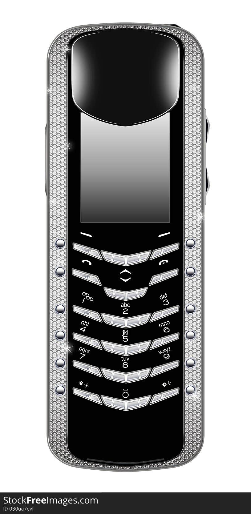 Vector mobile phone with diamonds. Vector mobile phone with diamonds