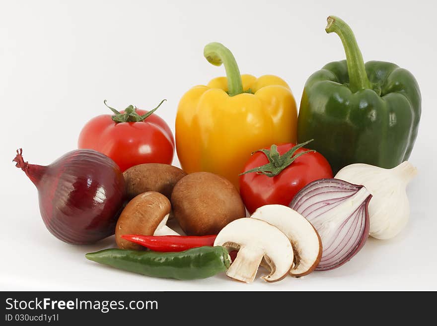 Studio shot, vegetables, white background. Studio shot, vegetables, white background