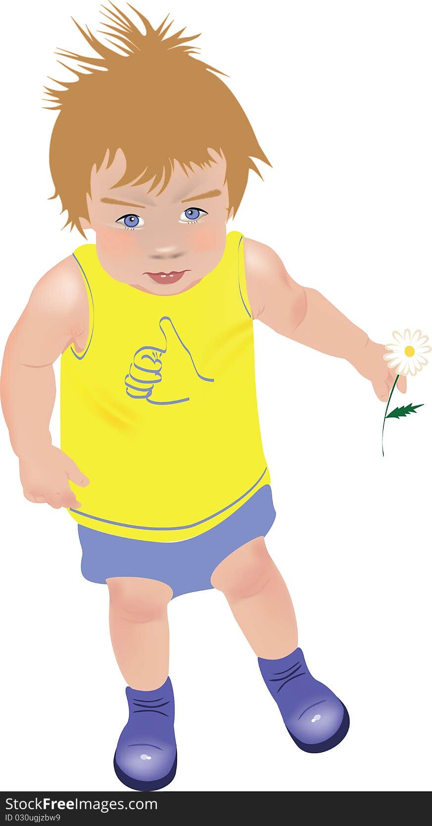 Boy with daisies