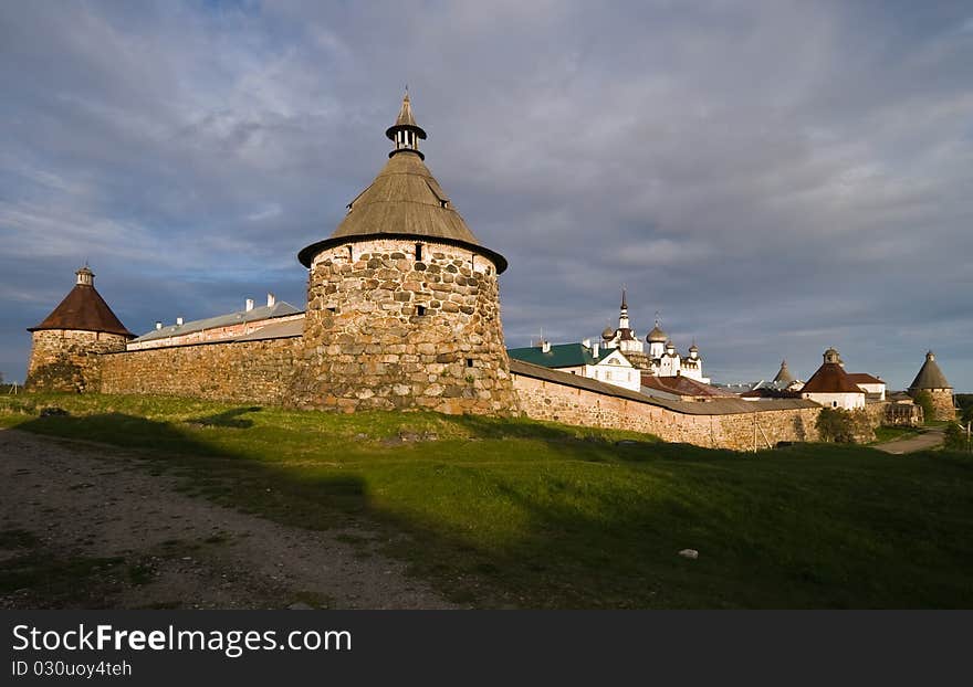 View of Solovetsky Orthodox monastery