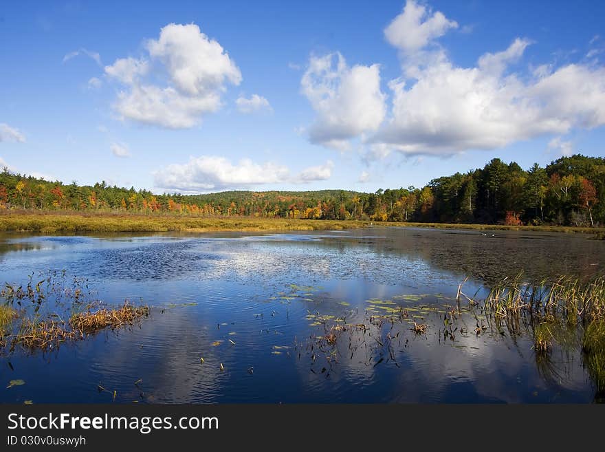 New England Lake in the Autumn