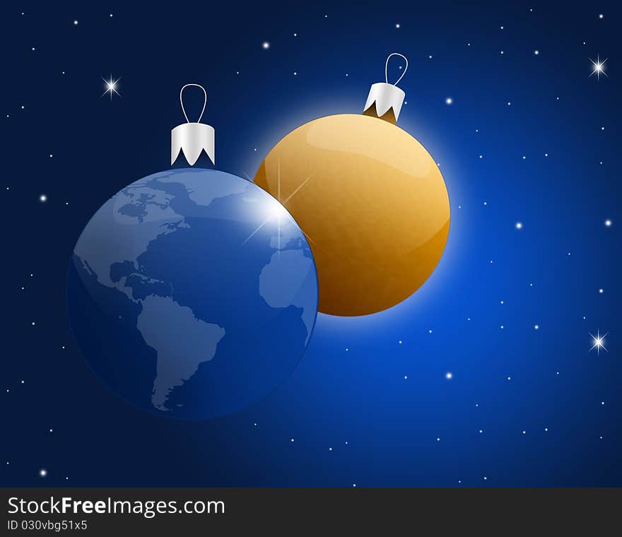 Earth and Sun Christmas decoration. Earth and Sun Christmas decoration