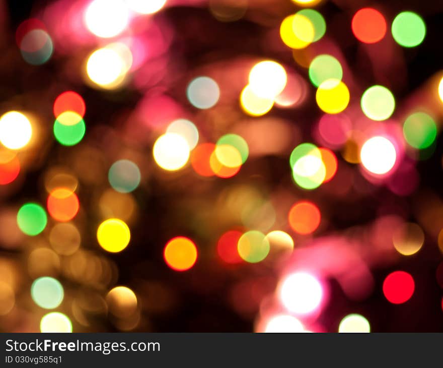 Colorful lights on black background