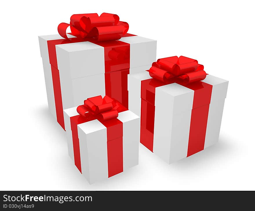 Christmas Gift Boxes in 3D