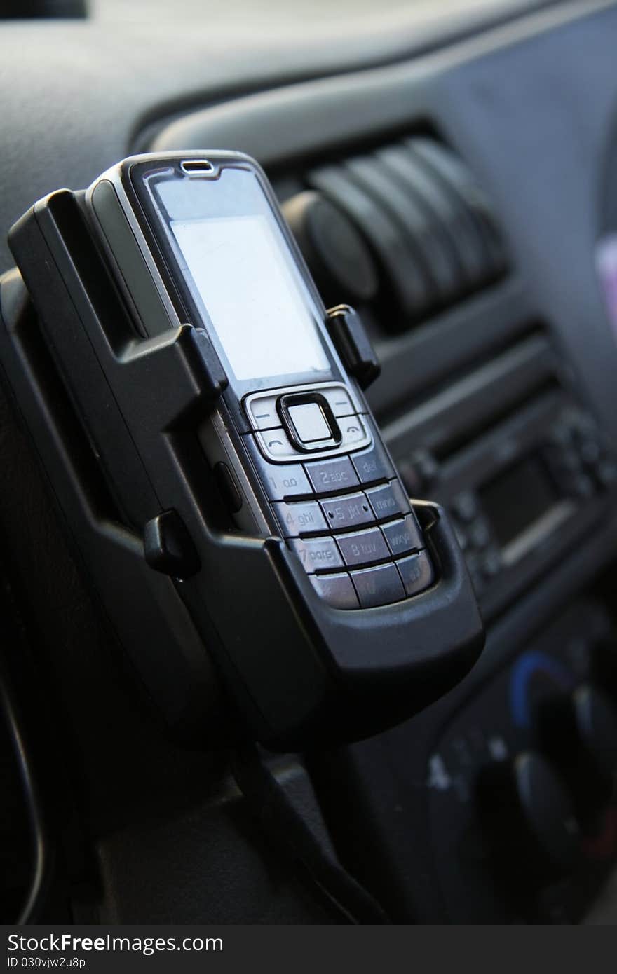 Image of a mobile phone in a van. Image of a mobile phone in a van