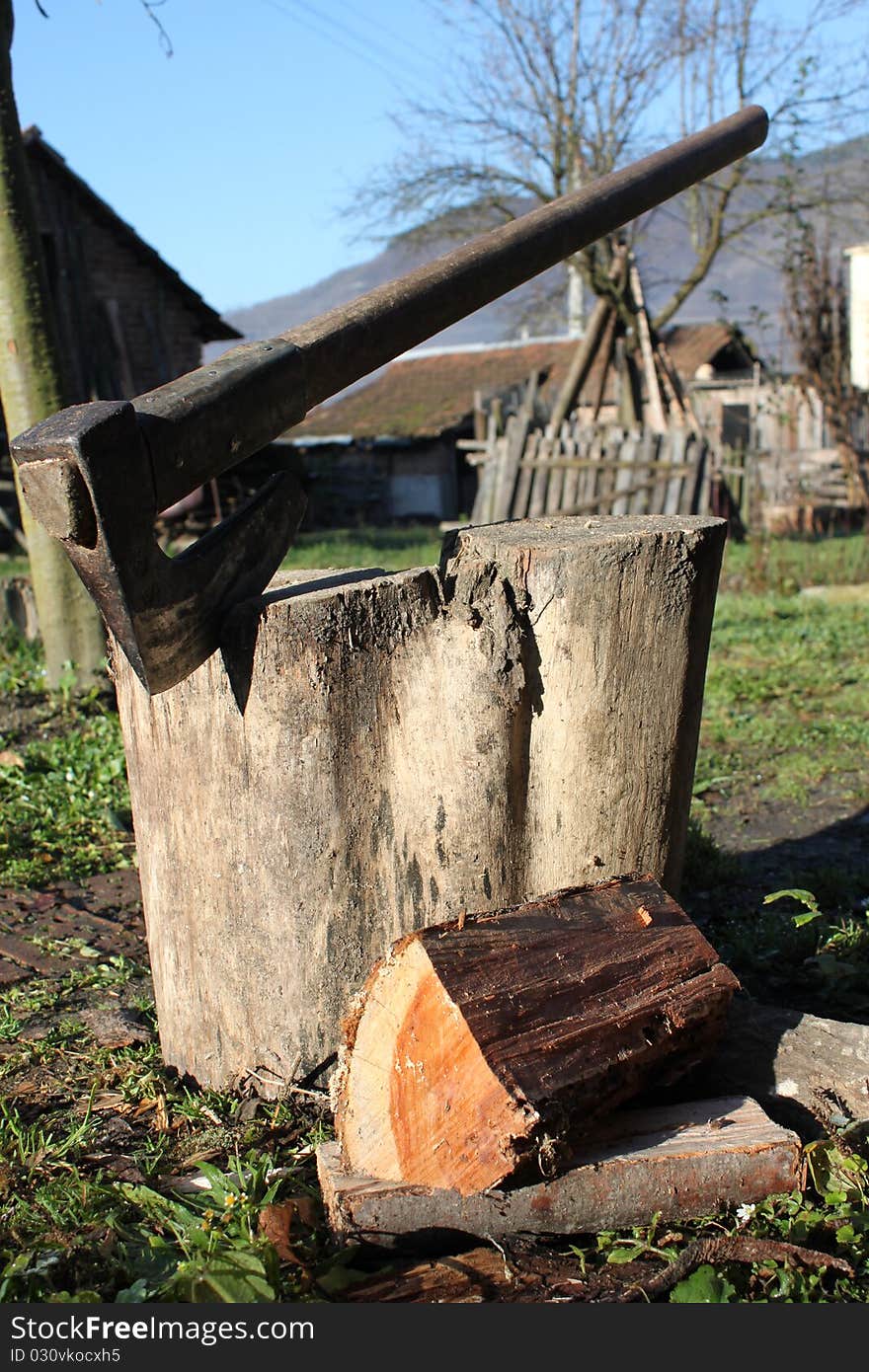 Axe in stump