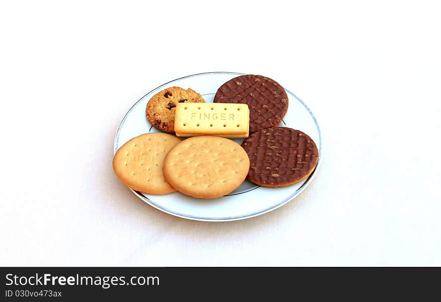 A plate of assorted biscuits