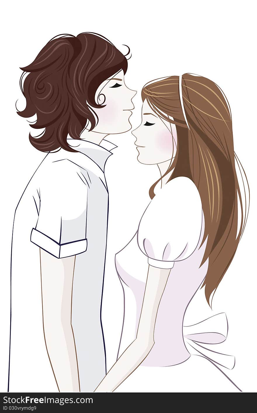 Vector illistration in EPS format: girl and boy in love. Vector illistration in EPS format: girl and boy in love