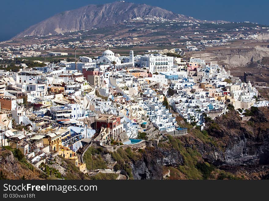 Panoramic view of Fira, Santorini