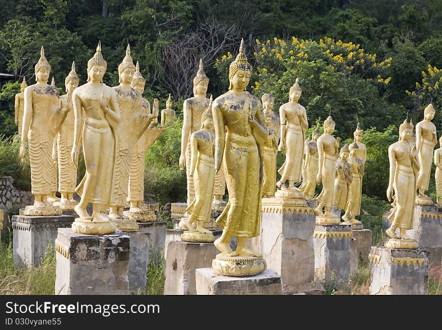 Many statues of Buddha in Hua Hin, Thailand