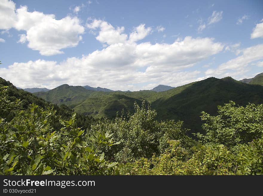 A view of the Mountain and a fantastic partially cloudy sky. A view of the Mountain and a fantastic partially cloudy sky