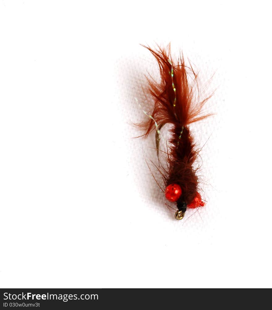 Brown and red fishing lure