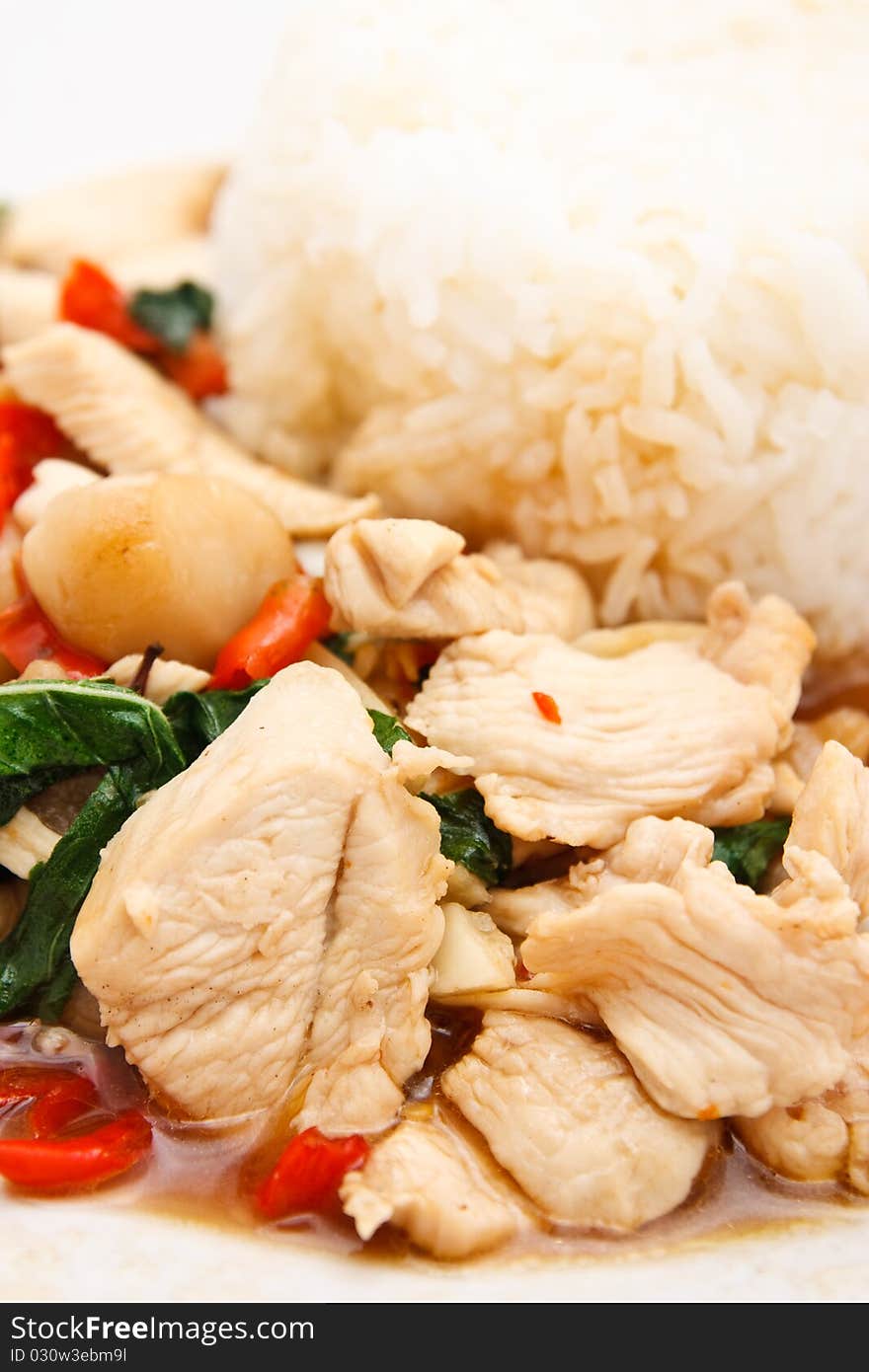 Hot and spicy traditional Thai style with rice