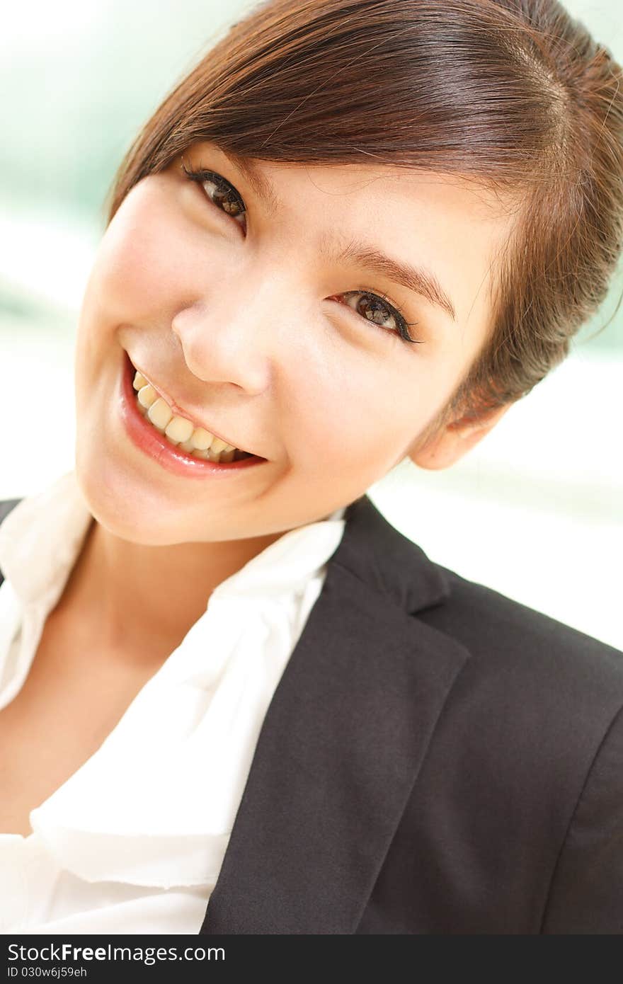 Closeup portrait of attractive businesswoman. Closeup portrait of attractive businesswoman