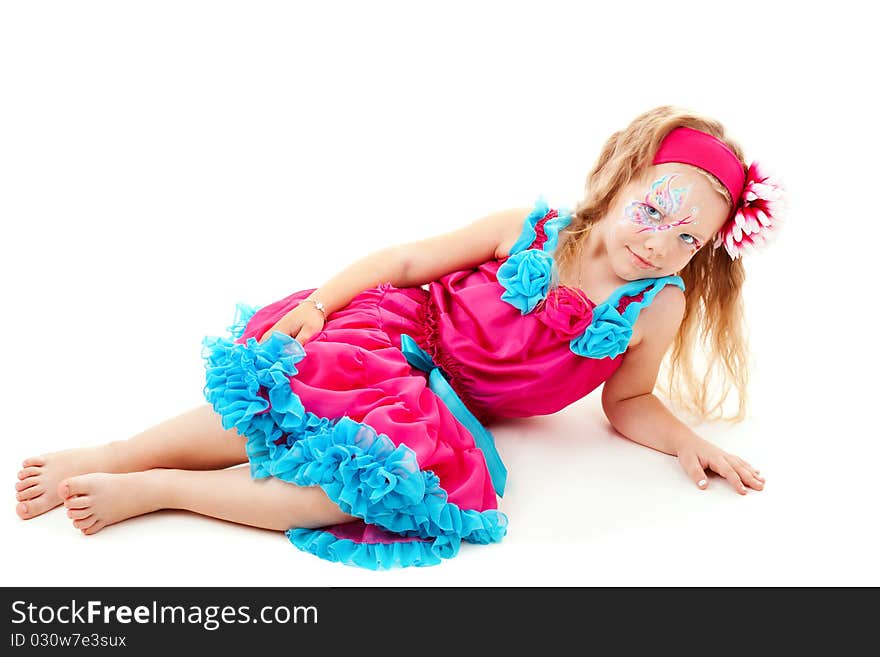 Series.Portrait of the beautiful girl in a red dress