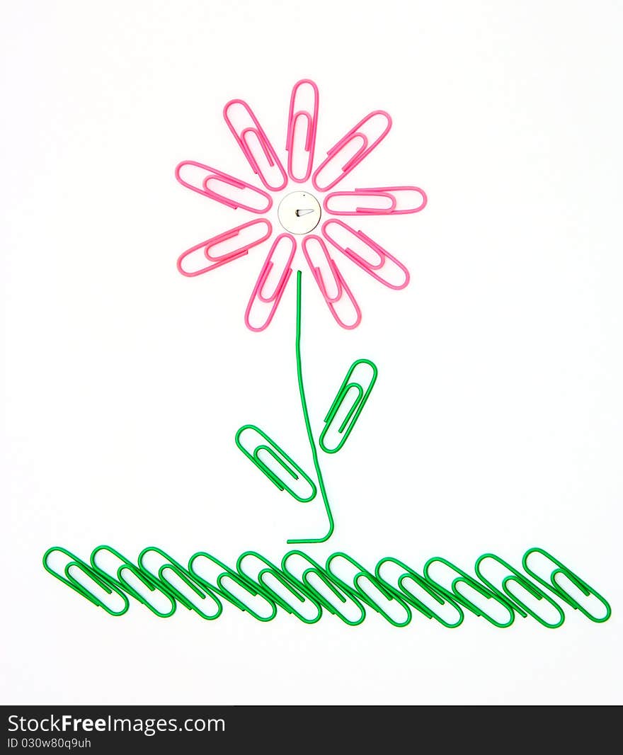 Flower from paper clips