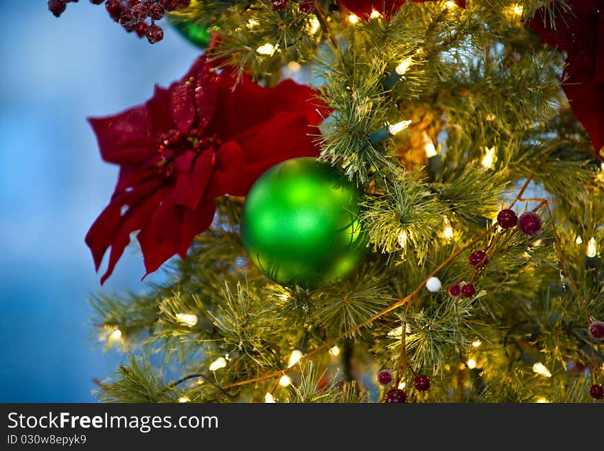 Chrismass holidays decoration with blurred background