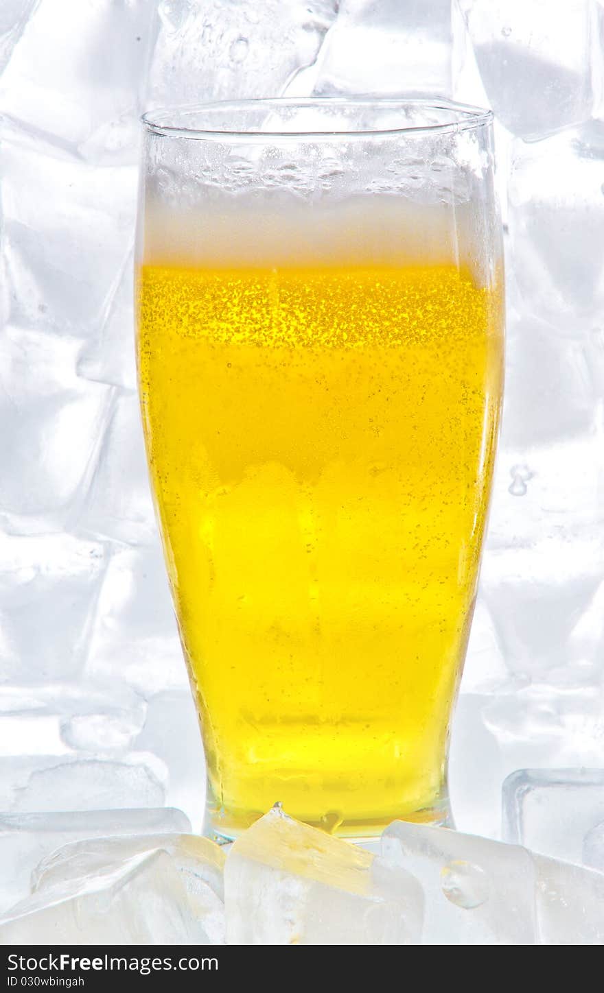 Cold beer on white background