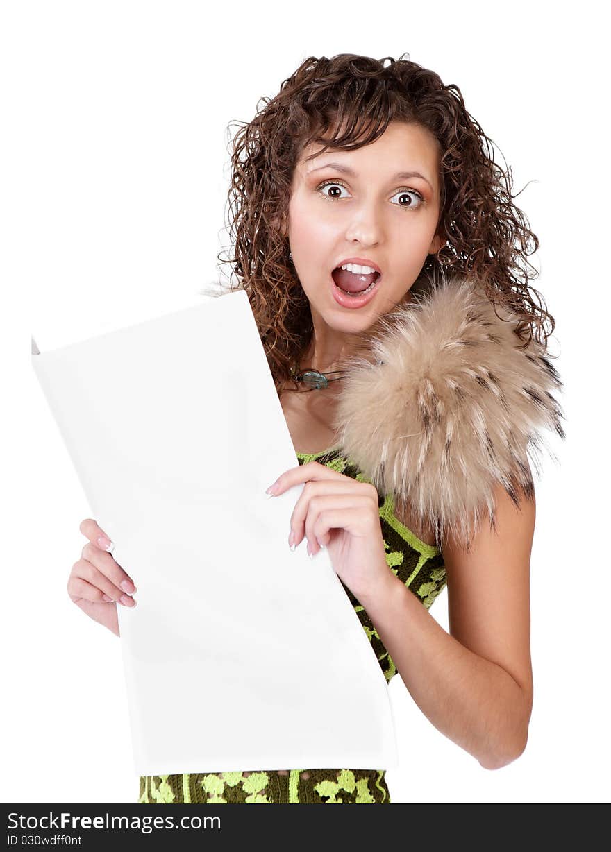 Beautiful Girl On A White Background